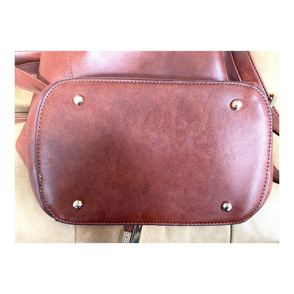 Artificial Leather Backpack, Yellow Gold Hardware - Picture 8 of 13